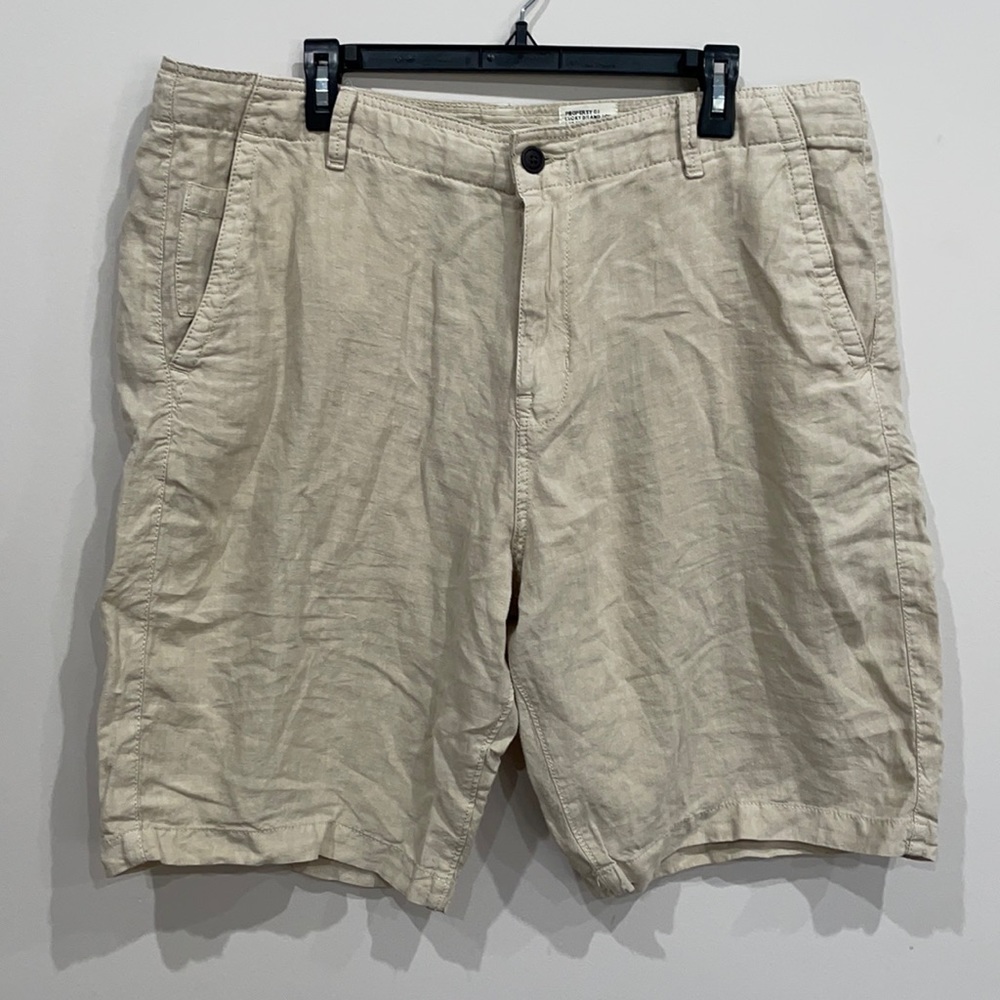 Men’s Tan Linen Shorts